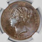 1858 Great Britain Penny Ngc Ms 64 Bn