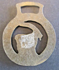 Vtg Brass Horse Harness Medallion Capricornus Goat Design Ornamental Decoration