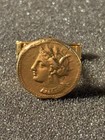 Vintage Gold Tone Cufflinks With Ancient Greek Coin Replica Design Marked Alva