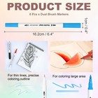 6pack Dual Brush Markers  Blue Watercolor Fine And Brush Tips Pens