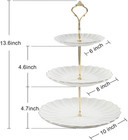 Sweejar 3 Tier Ceramic Cake Stand Wedding  Dessert Cupcake Stand For Tea Party S