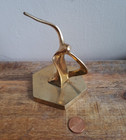Vtg Brass Sculpture Modernist Mid Century Abstract Seagull In Flight 4 5  X 3 