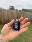 Czech Cobalt Glass Jeweled Perfume Bottle