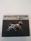 Vintage Beau Sterling Silver 925  Horses Mare Foal 1 5  Brooch Pin New On Card