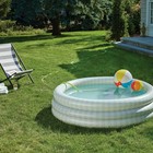 132 Gallon Layered Plaid Inflatable Kiddie Pool Green blue - Hearth   Hand