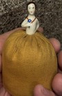 Antique Made In Germany Small Half Doll Pair Pin Cushion