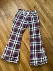 1970s Vintage Plaid Corduroy Bell Bottom Mavericks  Low Rise Hip Huggers