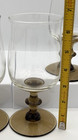 Libbey Tulip Smoky Brown Mid Century Water Wine Glasses Set Of 4 Vintage Euc