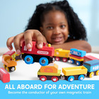 Montessori Wooden Train Toy Set For Kids  12pcs Magnetic Train Cars With Storage