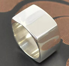 925 Sterling Silver  Solid Silver  Band Ring  Unisex  Square Wide Band Ring