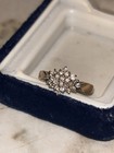 14k Yellow Gold Cluster Diamond Ring Size 7  2mm Band  Round White Diamonds