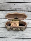Vintage Incolay Handcraft Trinket Jewelry Box Pink Stone Roses