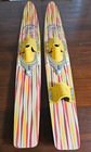 Vintage Captain Kidd Lake Region Wooden Water Skis Retro 60s 47  Kids Water Skis