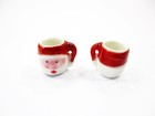 Dollhouse Miniature New 2 Santa Ceramic Cup Mug Christmas Supply Charms 15675