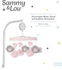 Sammy   Lou Plush Pink Floral Musical Mobile For Crib Plays Brahms  Lullaby