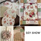 Vintage Rose Floral Plaid Fat Quarters Fabric Bundles For Quilting Sewing Cra   