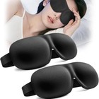 1 2 Pack Travel 3d Eye Mask Sleep Soft Padded Shade Cover Rest Relax Blindfold