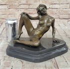 Signed Original Abstract Nude Female Bronze Modern Art Sculpture Statue Large De