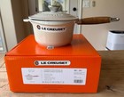 Le Creuset Cast Iron 2 Qt Saucepan With Wooden Handle 7 In 18 Cm Meringue New