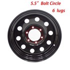 Black 16x6 Trailer Rim Wheel 6 Lugs Holes 5 5 Bc 16 X 6 Inch 6x5 5 Bolt Circle