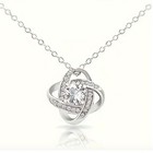 Love Knot Elegant Design Fashion Pendant 925 Sterling Silver Necklace
