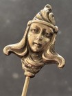 Victorian Art Nouveau Edwardian Sterling Silver Long 9    Hat Pin Jester Whimsical