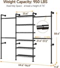 Expandable Closet Rack Onbrill H3 Black 4 Telescoping Rods Wire Shelves