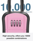 Puroma Key Lock Box  Portable Combination Lockbox Medium Capacity  Pink 
