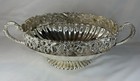Vintage Victorian Style Grapevine Silver Plated Oval Twin Handle Fruit Bowl