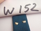 Solid 14kt Yellow Gold Double Heart Shape Stud Small Dainty Earrings New