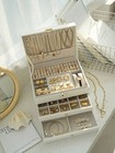 3 Layer Jewelry Box Organizer Lockable Drawer Velvet Gifts Women