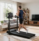 3 5hp Quiet Folding Treadmill With Desk Workstation 15  Incline Running Machine