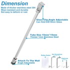 Stainless Steel Frameless Shower Door Fixed Panel Wall To Glass Silver