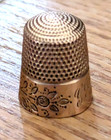 Antique 10k Rose Gold Engraved G b  1918 Size 10 Ornate Sewing Thimble