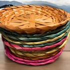 Vintage Woven Wicker Paper Plate And Bowl Holders Picnic Patio Camping 21 Pieces