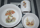 Vtg Holly Hobbie American Greetings Dinnerware Kids Plate Mug Cup Dish Oneida
