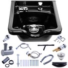 Black Abs Shampoo Bowl Sink Fixtures Bracket Barber Beauty Salon Equipment