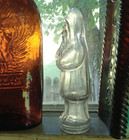 Early 1900 Hand Blown Glass Santa Figural Candy Or Spice Bottle Ground Mouth