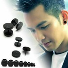 1pair Cool Punk Black Stainless Steel Ear Stud Men womens Piercing Earrings Gift