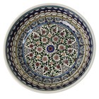 Vintage 80s Jerusalem Armenian Hand-painted Ceramic Bowl 11 5  Floral Pottery   