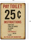 Funny Pay Toilet 25 Cents Tin Sign Vintage Bathroom Humor Metal Wall Decor Retro