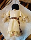 Native American Doll Beaded Indian With Leather Fringe 16 Inches Tall