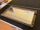 Antique Heavy Ormolu Filigree Gilded Rose Vanity Tray   Mirror Large 27 x14 5 