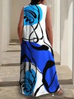 Multicolor Plus Size Abstract Print Maxi Dress Spring Summer 0xl 1xl 2xl 3xl 4xl