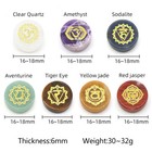 7pcs Natural Round Palm Stones Engraved Crystal Reiki Healing Chakra Symbols Set