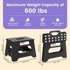 Folding Step Stool 9 Inch - Holds 600 Lb  Non-slip Surface   Carry Handle - Stur