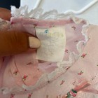 Vintage Baby Girl Dress 12m Pink Floral Lace Puff Sleeve Heirloom Cottagecore