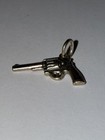 925 Sterling Silver Revolver Charm American Made Pistol Gun New - Free Shipping 