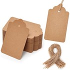 100pcs Kraft Paper Gift Tags With String - Blank Hang Tags For Crafts   Gifts
