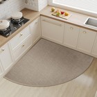 Corner Kitchen Rugs Non Slip Washable  Radius 39  A- Brown  Narrow Edges 